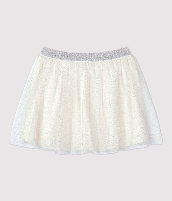 Kinderrock aus Tüll für Mädchen weiss MARSHMALLOW/grau ARGENT