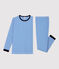 Kinderpyjama aus Baumwolle mit Ringelstreifen für Jungen blau RUISSEAU/weiss MARSHMALLOW