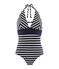 Badeanzug 1-teilig damen blau ABYSSE/weiss MARSHMALLOW