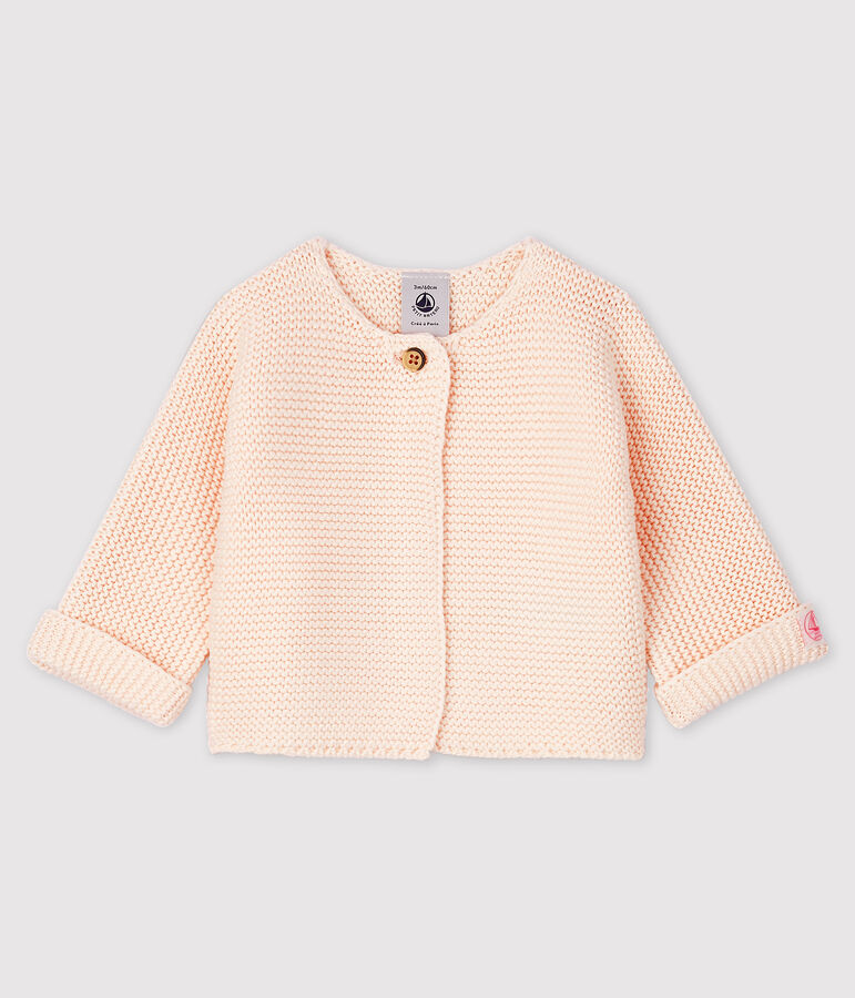 Baby-Cardigan aus Bio-Baumwollstrick rosa FLEUR