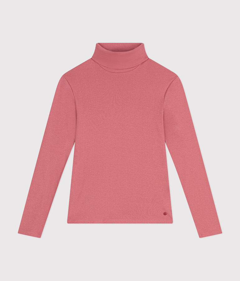 Damen-Rollkragenshirt L'Iconique aus Baumwolle rosa ROSEWOOD