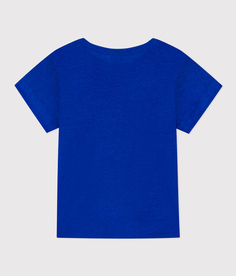Damen-T-Shirt L&rsquo;ICONIQUE aus Leinen blau PERSE