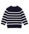Gestreifter Woll-Baumwoll-Pullover für Jungen-Babys blau SMOKING/weiss MARSHMALLOW