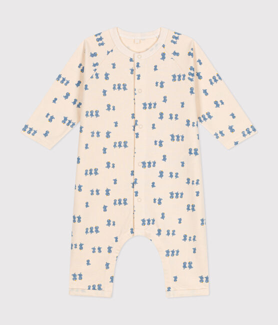 Langer Baby-Overall aus Molton weiss AVALANCHE/ MULTICO