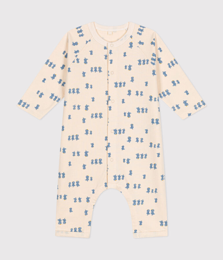 Langer Baby-Overall aus Molton naturfarben/vielfarbig