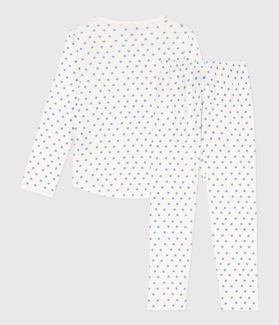 Kinderpyjama aus Baumwolle mit Polka-Dot-Muster für Mädchen weiss MARSHMALLOW/ EDNA