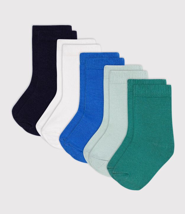 5er-Set Baby-Socken aus einfarbiger Baumwolle vielfarbig