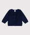 Baby-Cardigan mit Kragen aus einfarbigem Woll- und Baumwollstrick SOIR