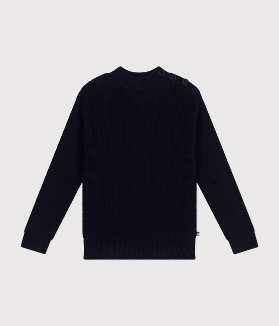 Damenpullover aus Baumwolle mit Patentmuster blau SMOKING