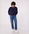 Damen-Sweatshirt aus einfarbiger Baumwolle blau SMOKING