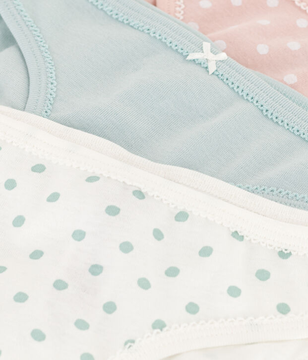 3er-Set Slips aus getupfter Baumwolle f&uuml;r M&auml;dchen vielfarbig