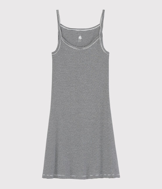 Spaghetti-Top aus Baumwolle für Damen blau SMOKING/weiss MARSHMALLOW