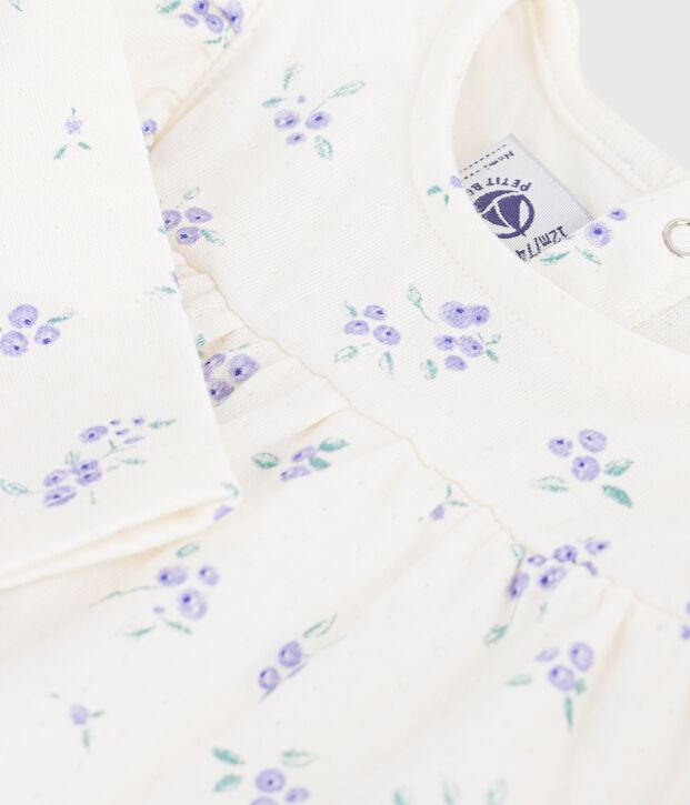 Lang&auml;rmelige Baby-Bluse aus Baumwolle mit Blumenmuster naturfarben/vielfarbig