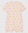 Baby-Kurzoverall für Mädchen aus Rippstrick rosa FLEUR/weiss MULTICO