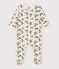 Baby-Strampler aus Molton mit Blumen-Motiv weiss AVALANCHE/ MULTICO