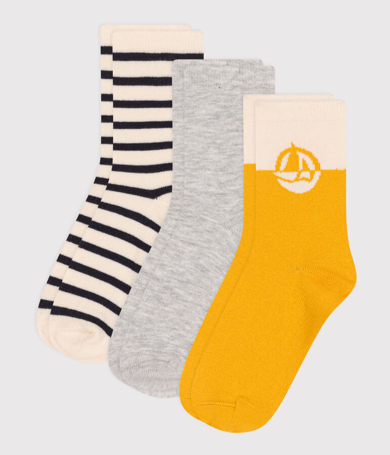 3 Paar Baumwollsocken mit Logo f&uuml;r Kinder vielfarbig