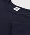 Eng anliegendes T-Shirt mit Pikotkante aus Bio-Baumwolle für Damen blau SMOKING