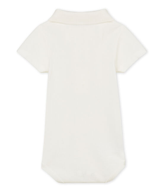 Einfarbiger kurzärmeliger body mit polokragen jungen weiss MARSHMALLOW CN