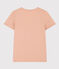Damen-T-Shirt LE DROIT aus Baumwolle mit V-Ausschnitt beige VINTAGE