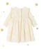 Robe bébé fille bi matière brodée beige COQUILLE