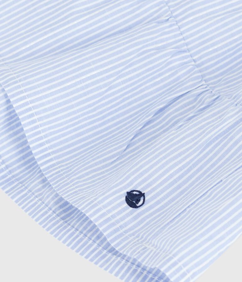 &Auml;rmelloses, gestreiftes Babykleid aus Popeline BLEU/ MULTICO