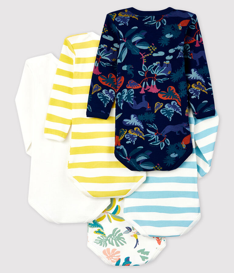 5er-Set lang&auml;rmlige Baby-Bodys f&uuml;r Jungen vielfarbig