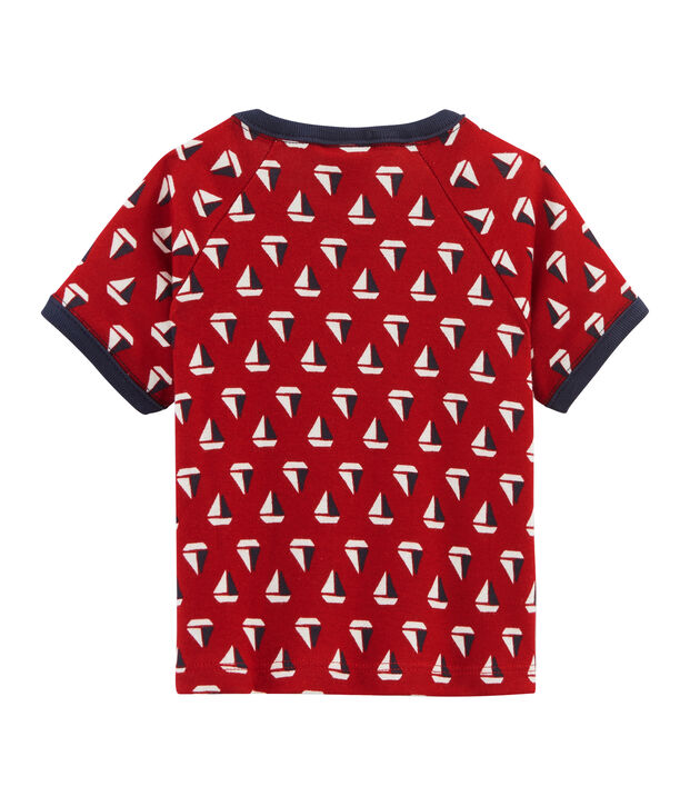 Gemustertes Baby-T-Shirt f&uuml;r Jungen weiss/rot/vielfarbig
