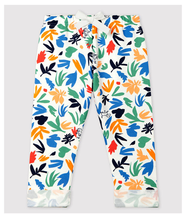 Baby-Pluderhose. weiss/vielfarbig