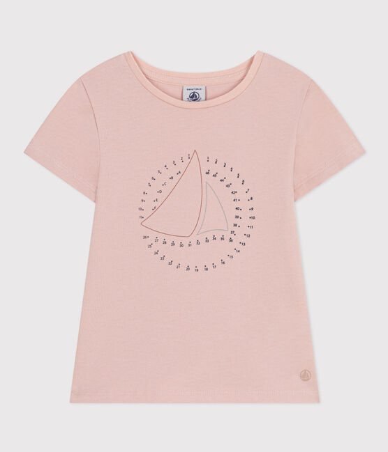 Mädchen-T-Shirt aus leichtem Jerseystoff rosa SALINE