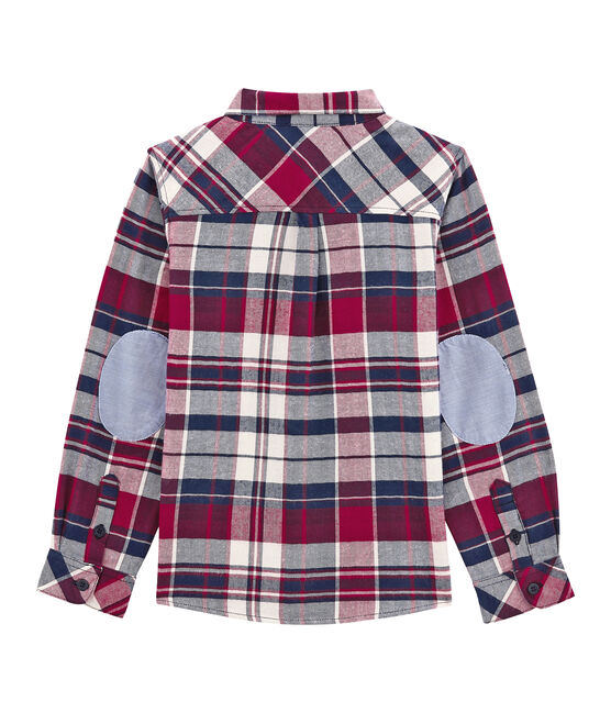 Kariertes Jungen Hemd aus Twill blau SMOKING/rot TERKUIT/ OGRE