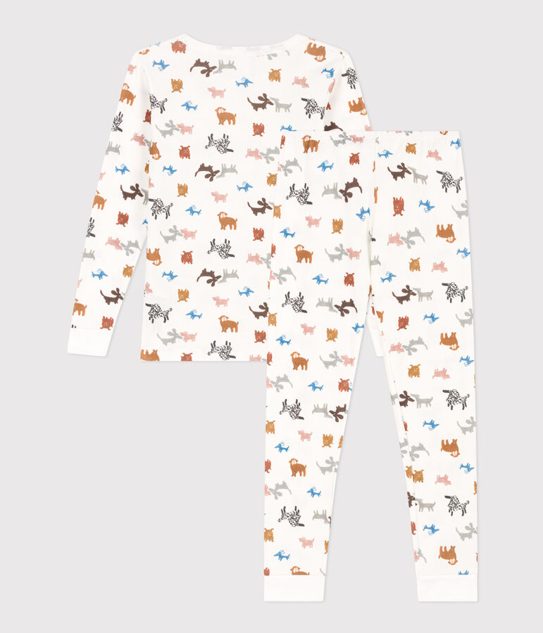 Kinderpyjama aus Baumwolle in schmaler Passform weiss MARSHMALLOW/weiss MULTICO