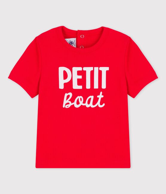Kurzärmeliges Baby-T-Shirt aus Baumwolle mit Motiv rot PEPS