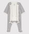Baby-Bodyjama aus Baumwolle mit Streifen weiss MARSHMALLOW/blau SMOKING
