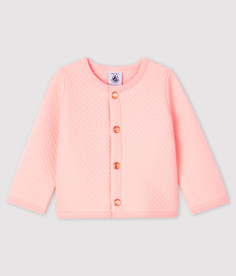 Baby-Cardigan aus Doppeljersey f&uuml;r M&auml;dchen rosa
