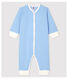 Fußloser Baby-Strampler aus Baumwolle mit blauen Streifen