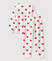 Kinderpyjama aus Molton mit Herzmotiv weiss MARSHMALLOW/rot TERKUIT