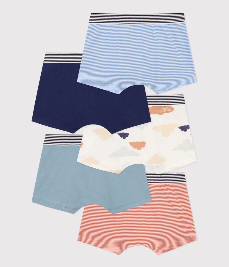 5er-Set Boxershorts aus Baumwolle mit Wolkenmotiv f&uuml;r Jungen vielfarbig
