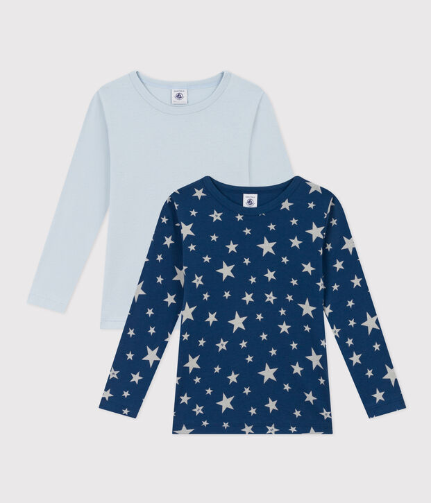 2er-Set lang&auml;rmelige T-Shirts aus Baumwolle mit Sternen-Motiv f&uuml;r Jungen vielfarbig