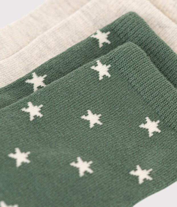 2 Paar Kindersocken mit Sternenmotiv aus Baumwolle. vielfarbig