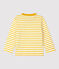 Baby-T-Shirt aus Baumwolle mit Streifenmuster weiss MARSHMALLOW/gelb BOUDOR