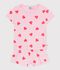 Kinder-Kurzpyjama aus Baumwolle mit Herzmotiv rosa/orange