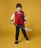 Kinder-Teddy-Blouson aus Molton, Mädchen - Jungen rot TERKUIT/weiss MARSHMALLOW
