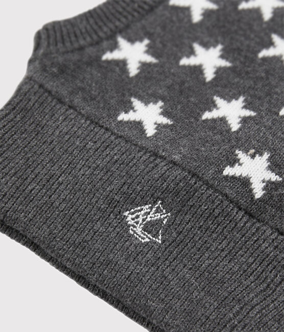 Kapuzenmütze für Babys, unisex schwarz CITY/weiss MARSHMALLOW