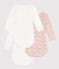 3er-Set langärmelige Baby-Bodys aus Baumwolle mit rosa Walen variante 1