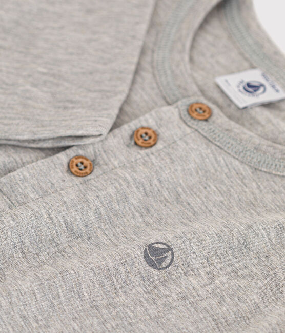 Langärmeliges T-Shirt aus Baumwolle für Kinder/Jungen grau CHATON CHINE