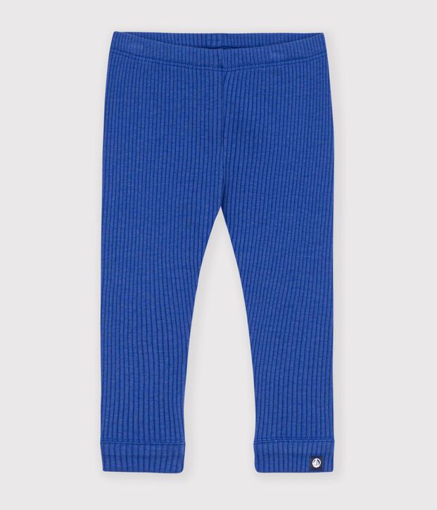 Baby-Leggings aus einfarbiger Baumwolle blau