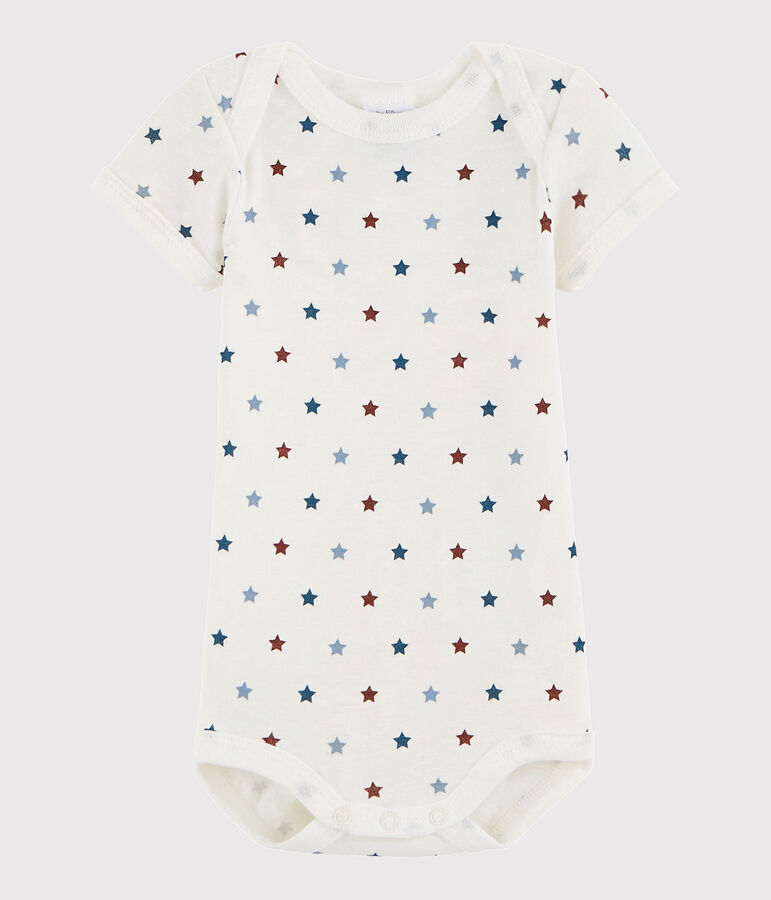 Kurz&auml;rmeliger Baby-Body M&auml;dchen/Jungen weiss/vielfarbig