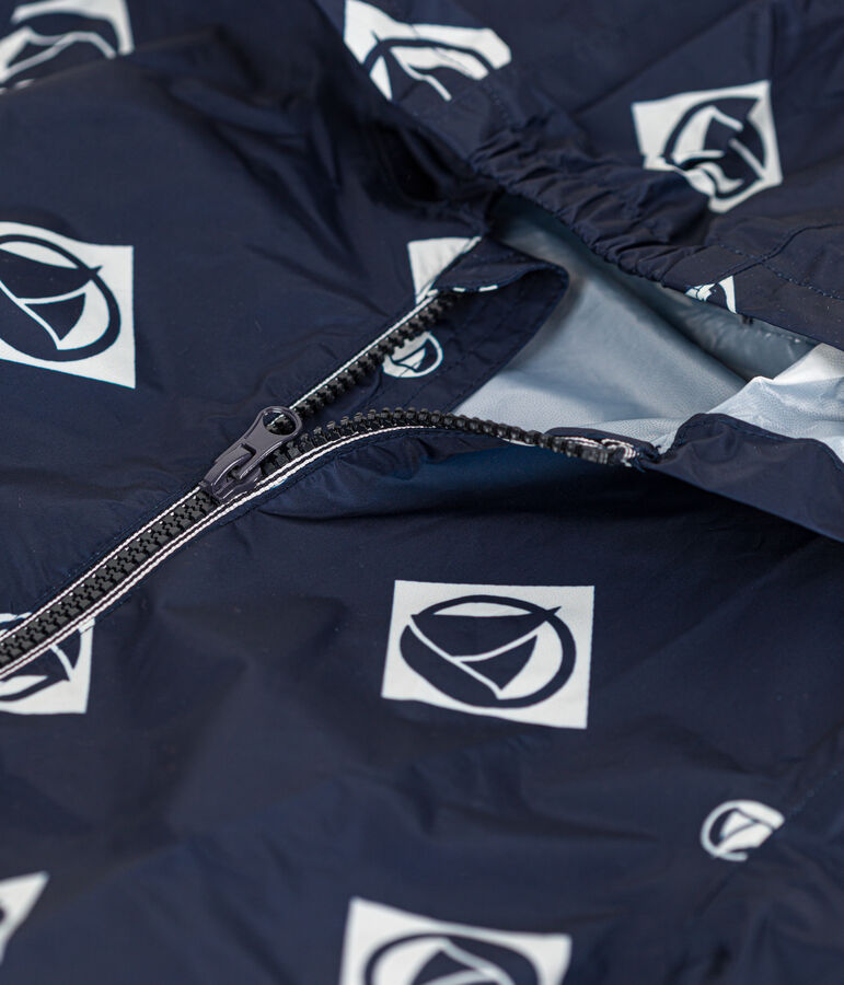 Kinder-Windjacke aus recycltem Material blau/weiss