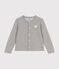 Kinder-Cardigan aus Molton für Mädchen grau CHATON CHINE