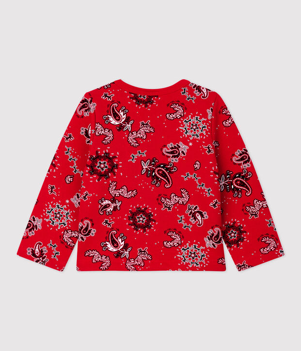 Baby-Cardigan aus Molton mit Bandana-Aufdruck rot/vielfarbig